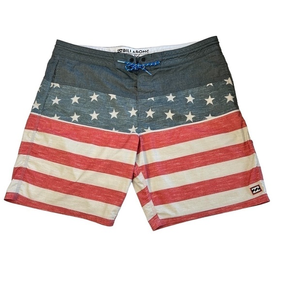 BILLABONG Stars and Stripes Tribong Lo Tide Boardshorts 19" Size 38 - Picture 1 of 13